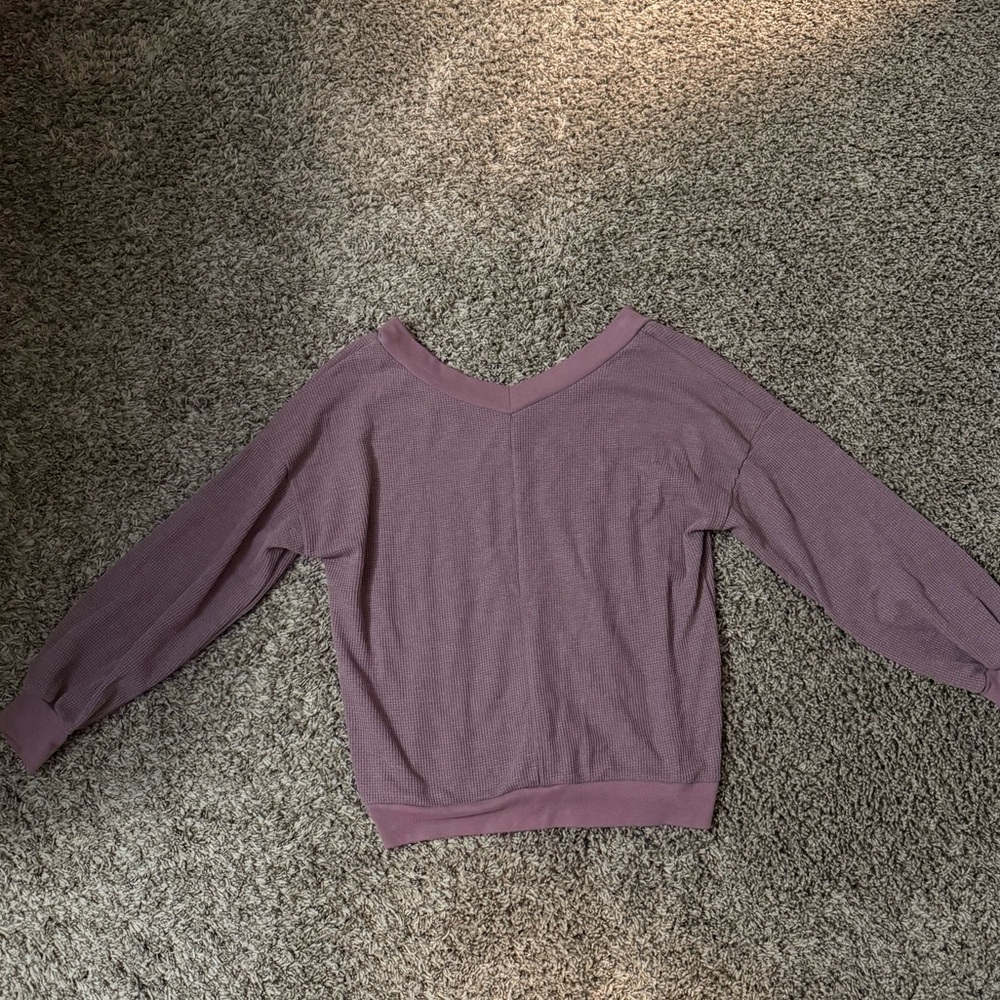 Purple V-Neck Sweater